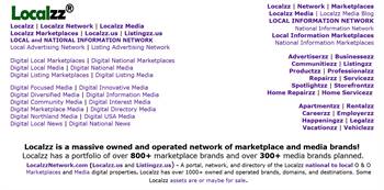 Localzz is a massive owned and operated network and portfolio of media and marketplace brands!